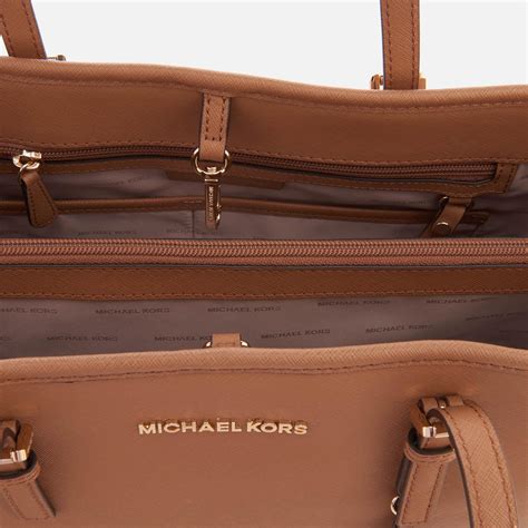 michael michael kors east west travel large leather tote bag|Michael Kors east west handbag.